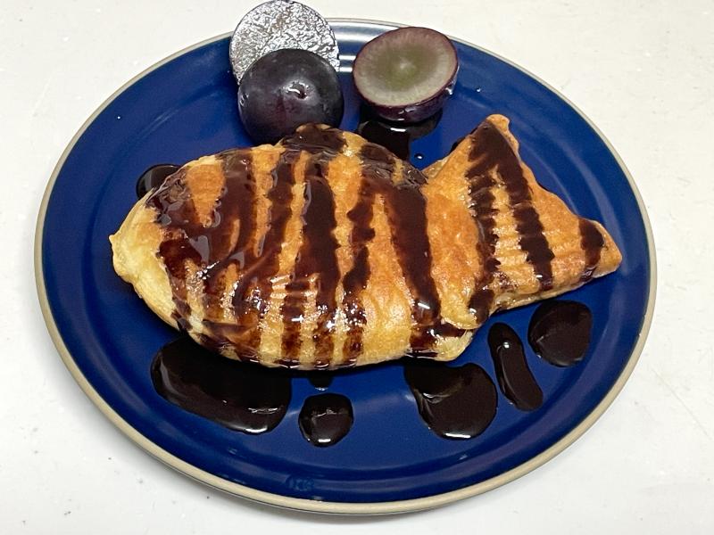 たいやきカスタードのバター焼きチョコソースの完成写真