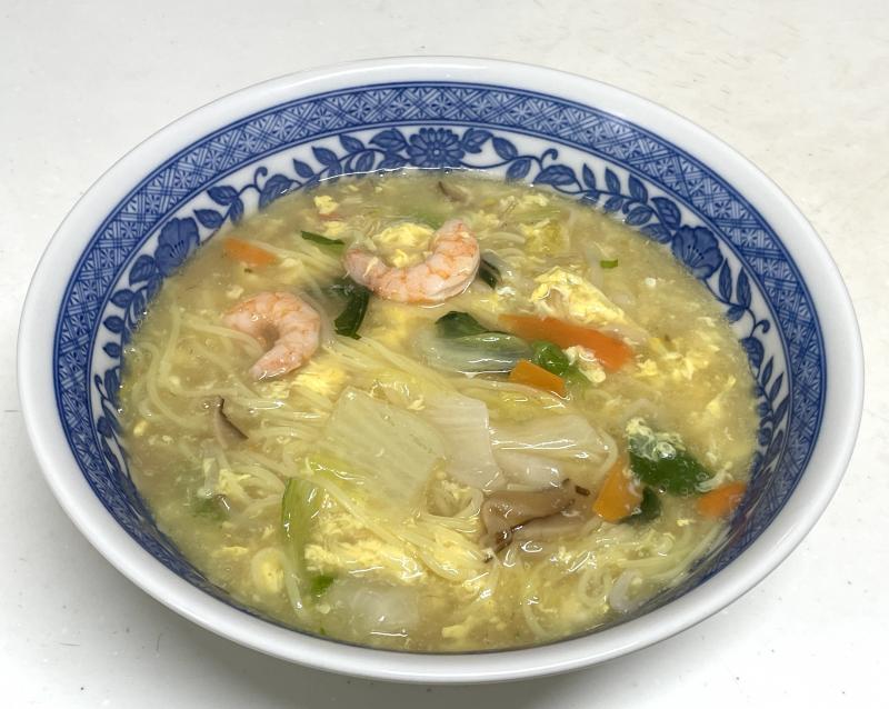 えびと野菜のかき卵ラーメンの完成写真