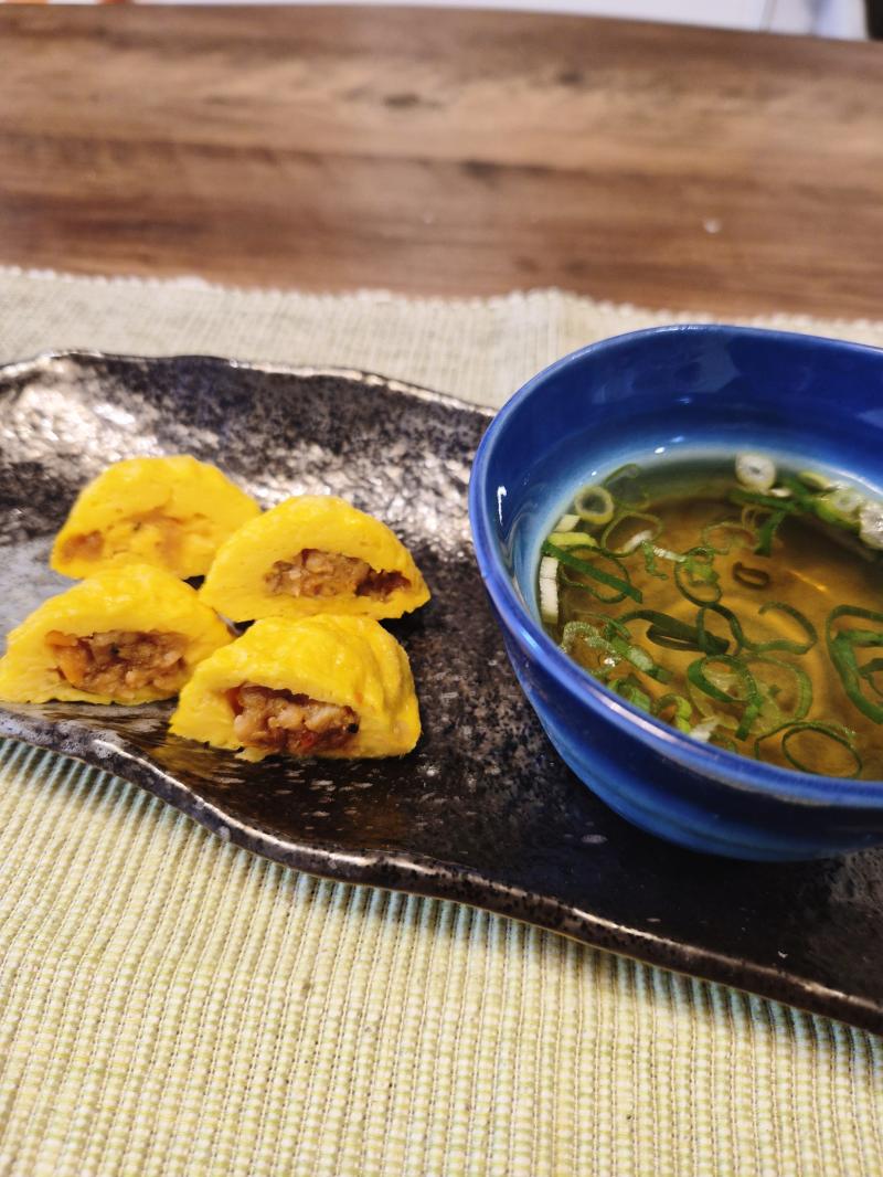 おだしで食べる和風ミニオムレツの完成写真