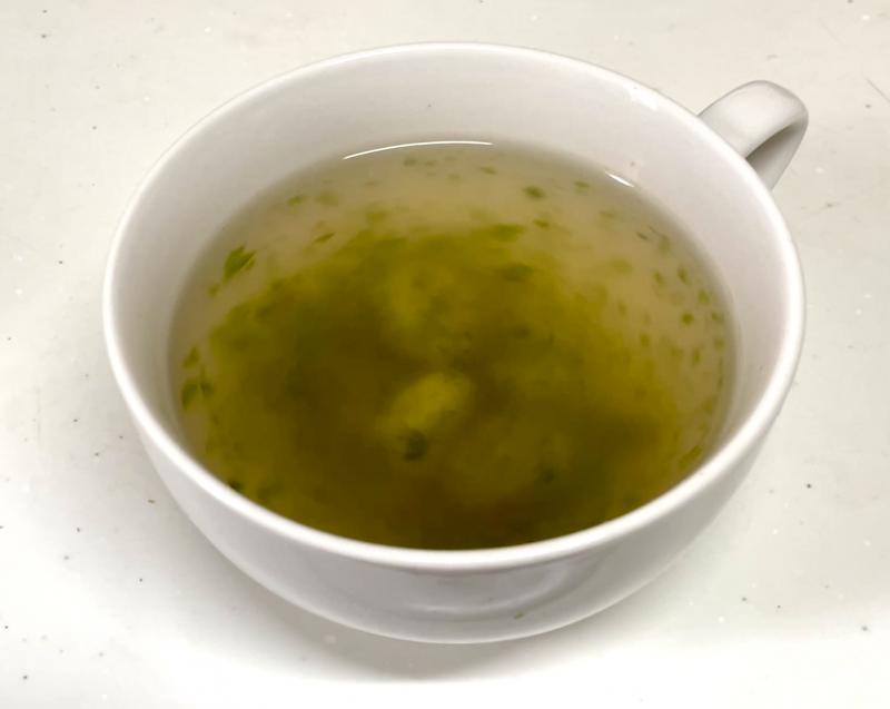 そら豆と青のりのピリ辛スープの完成写真
