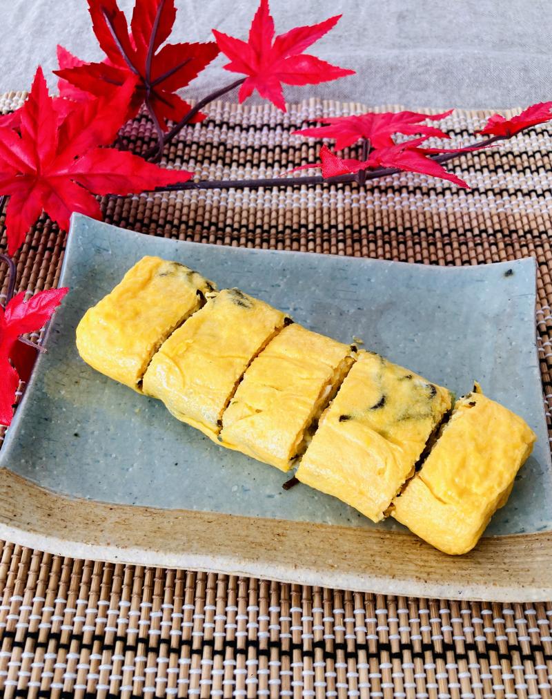 ちくわの磯辺揚げと塩昆布の卵焼きの完成写真