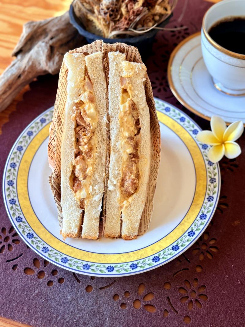 照り焼きチキンと卵のサンドの完成写真