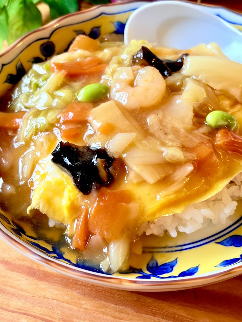 ふんわり卵の中華丼の完成写真