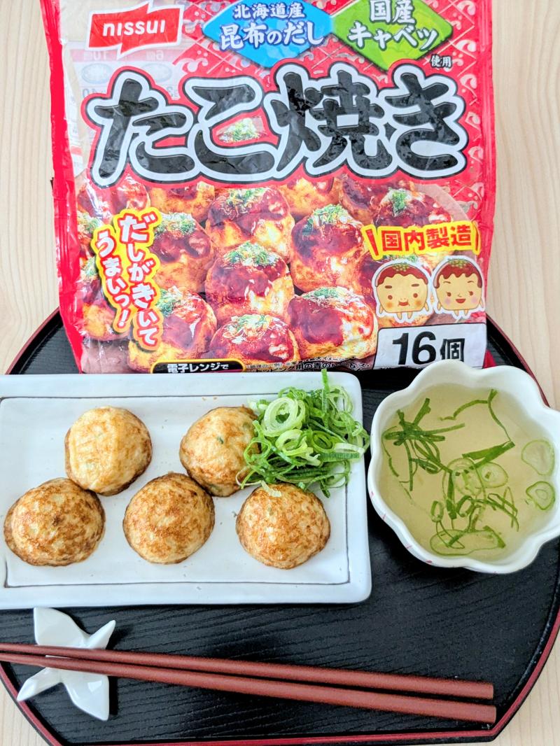 食材として使用したたこ焼き 16個も一緒に写した明石焼き風たこ焼き