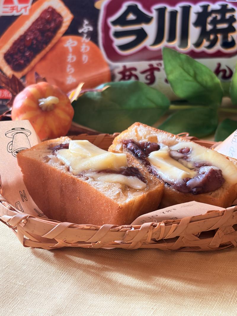 食材として使用した今川焼(あずきあん)も一緒に写したクリーミー今川焼き